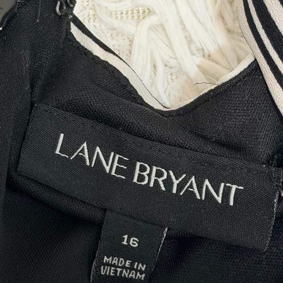 Lane Bryant Black & White Striped Fit & Flare Dress - Size 16 - Picture 7 of 8